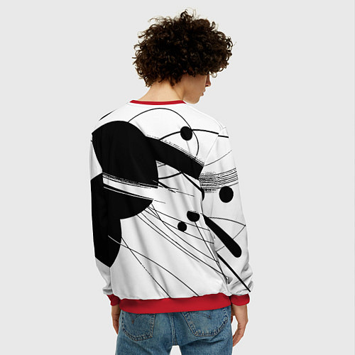 Мужской свитшот Milano - fashion abstraction / 3D-Красный – фото 4