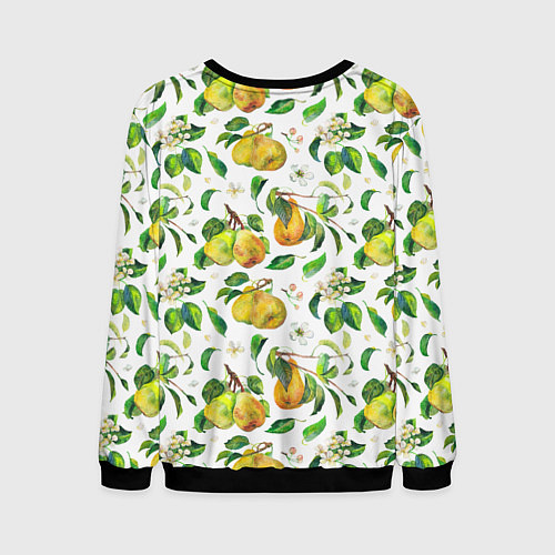 Мужской свитшот Груши и цветы / 3D-Черный – фото 2