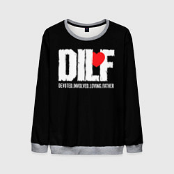 Свитшот мужской DILF - devoted involved loving father, цвет: 3D-меланж