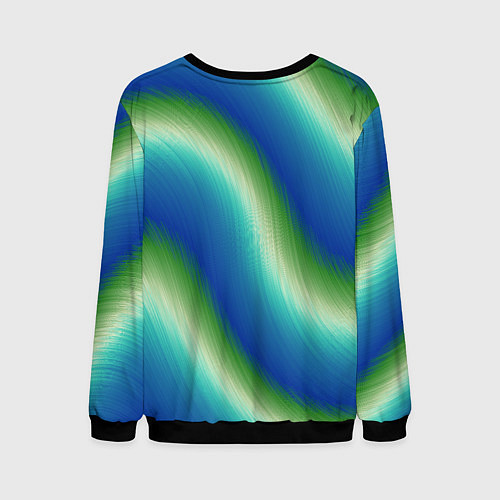 Мужской свитшот Морская волна арт / 3D-Черный – фото 2