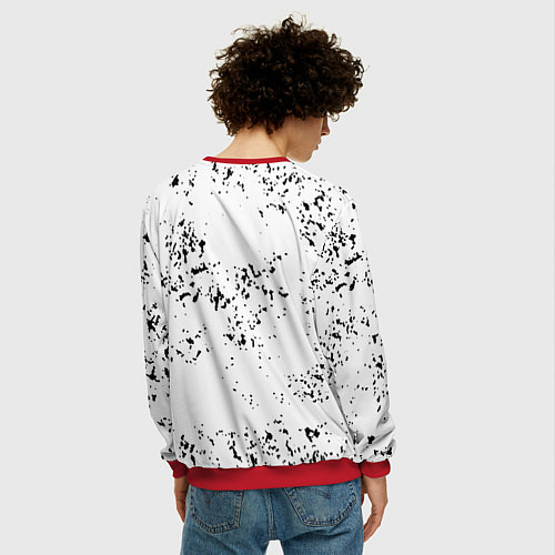 Мужской свитшот Ведьмак краски лого / 3D-Красный – фото 4