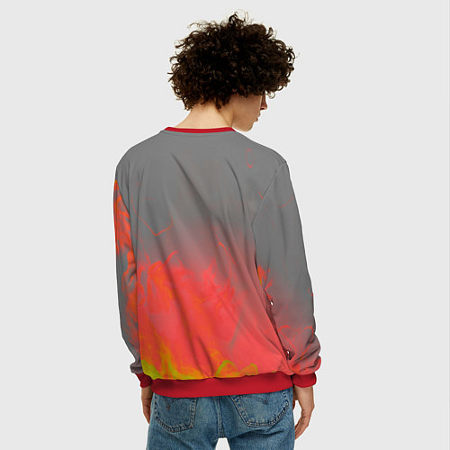Мужской свитшот Dead by Daylight logo fire / 3D-Красный – фото 4