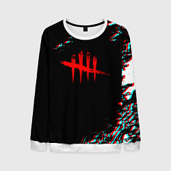 Свитшот мужской Dead by daylight глитч, цвет: 3D-белый