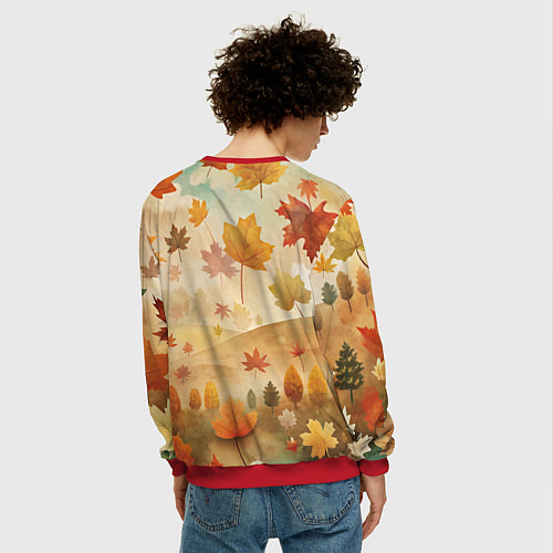 Мужской свитшот Кошечка школьница / 3D-Красный – фото 4