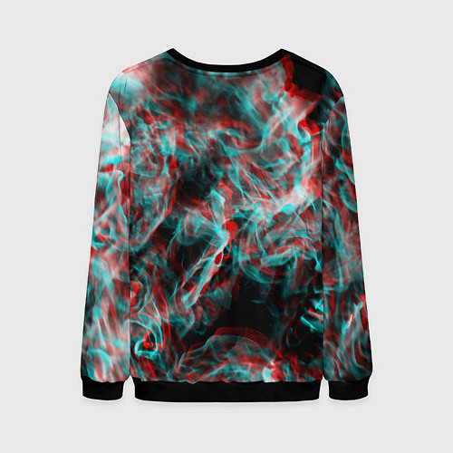 Мужской свитшот Дым из вейпа глитч / 3D-Черный – фото 2