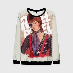 Свитшот мужской David Bowie Rebel, цвет: 3D-черный
