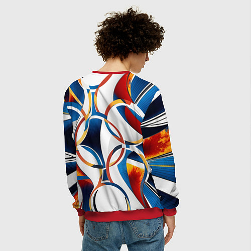 Мужской свитшот На тему Олимпиады / 3D-Красный – фото 4