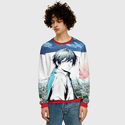Свитшот мужской Аниме город, цвет: 3D-красный — фото 2