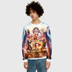 Свитшот мужской Age of mythology персонажи, цвет: 3D-белый — фото 2