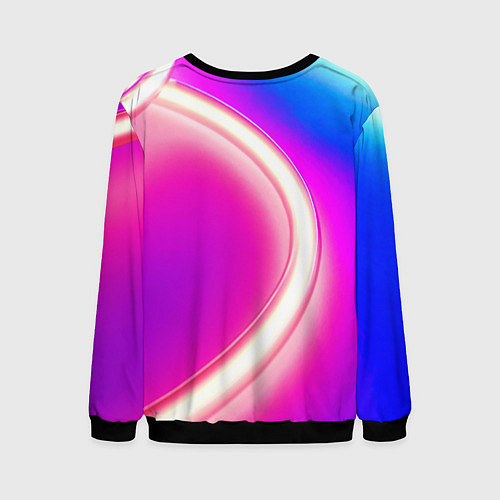 Мужской свитшот Неоновый свет текстура / 3D-Черный – фото 2