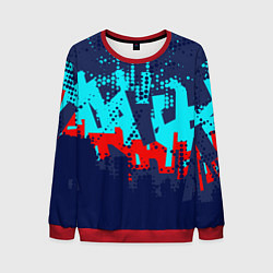 Свитшот мужской Красно-синяя абстракция, цвет: 3D-красный