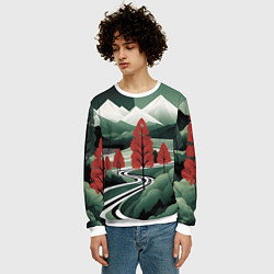 Свитшот мужской Дорога на природу, цвет: 3D-белый — фото 2