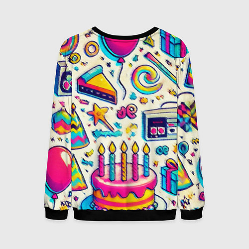 Мужской свитшот Праздник 90х игры сладости и ностальгия / 3D-Черный – фото 2