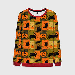 Свитшот мужской Хэллоуин мозаика, цвет: 3D-красный