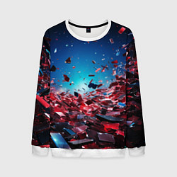 Свитшот мужской Осколки плит в движении, цвет: 3D-белый