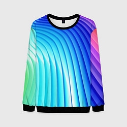 Свитшот мужской Полосы неоновый градиент, цвет: 3D-черный
