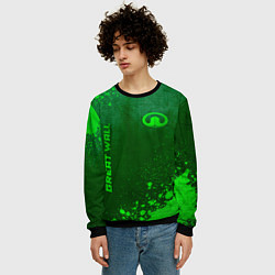 Свитшот мужской Great Wall - green gradient вертикально, цвет: 3D-черный — фото 2