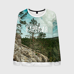 Свитшот мужской Природа Карелии, цвет: 3D-белый