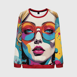 Мужской свитшот Девушка в солнечных очках поп-арт