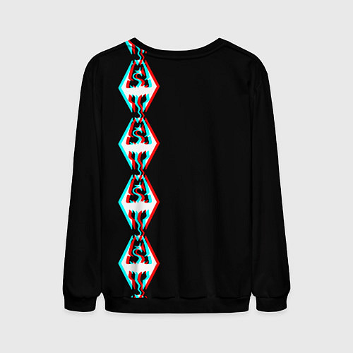 Мужской свитшот The Elder Scrolls glitch logo / 3D-Черный – фото 2