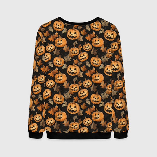 Мужской свитшот Тыквы с лицами / 3D-Черный – фото 2
