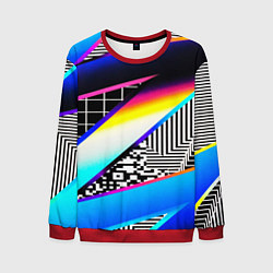 Мужской свитшот Neon stripes geometry