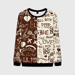 Свитшот мужской Lil peep retro pattern, цвет: 3D-черный