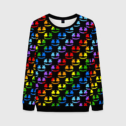 Свитшот мужской Marshmello pattern neon, цвет: 3D-черный