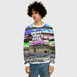Свитшот мужской Vice city glitch, цвет: 3D-белый — фото 2