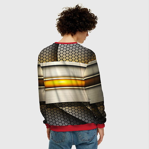 Мужской свитшот Nissan sport avto metal / 3D-Красный – фото 4