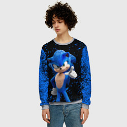 Свитшот мужской Sonic - sega, цвет: 3D-меланж — фото 2