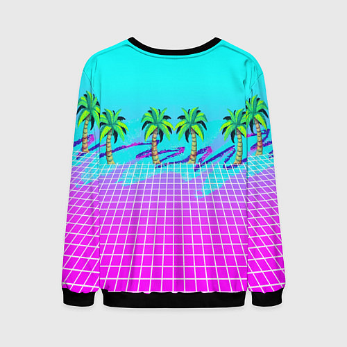 Мужской свитшот Vice city tropic collection / 3D-Черный – фото 2