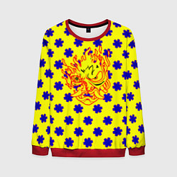 Свитшот мужской Samurai fire logo steel, цвет: 3D-красный