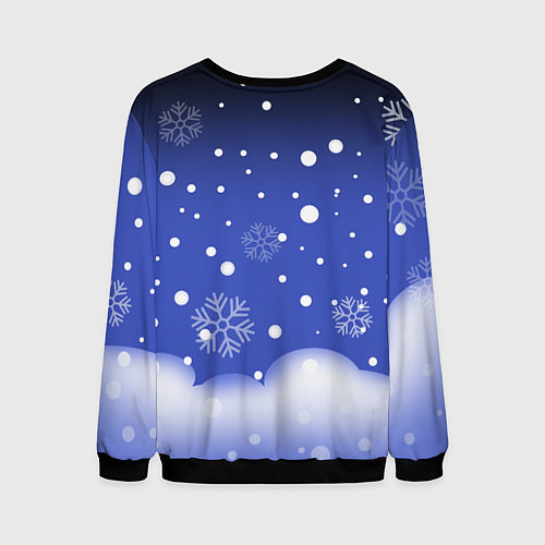 Мужской свитшот Ъуъ - Новый год / 3D-Черный – фото 2