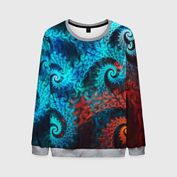Свитшот мужской Оптическая абстракция узор, цвет: 3D-меланж