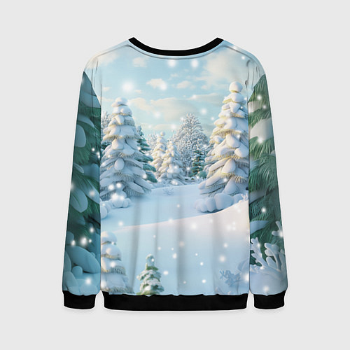 Мужской свитшот Милые змеи / 3D-Черный – фото 2