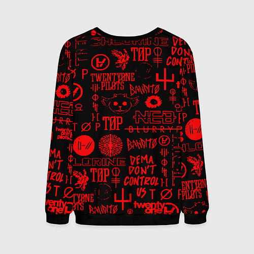 Мужской свитшот Twenty one pilots pattern rock steel / 3D-Черный – фото 2