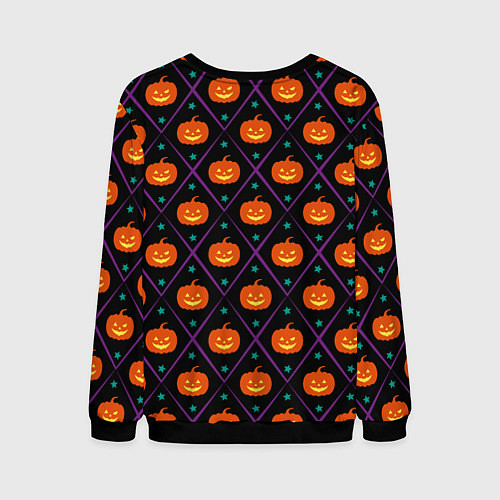 Мужской свитшот Звёздные тыквы / 3D-Черный – фото 2