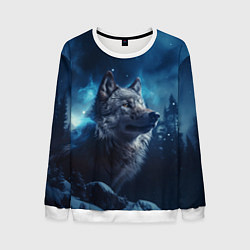 Мужской свитшот Голова волка и небо