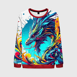 Свитшот мужской Japanese dragon - tattoo irezumi, цвет: 3D-красный