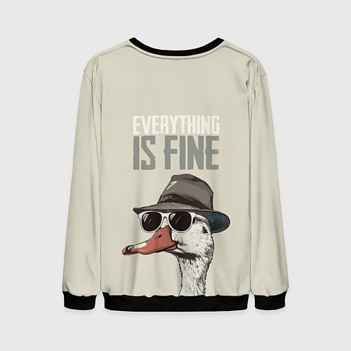 Мужской свитшот Гусь - все хорошо / 3D-Черный – фото 2