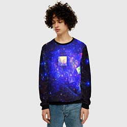 Свитшот мужской Космическая абстракция звезды, цвет: 3D-черный — фото 2