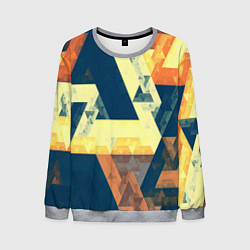 Свитшот мужской Абстрактные треугольники, цвет: 3D-меланж