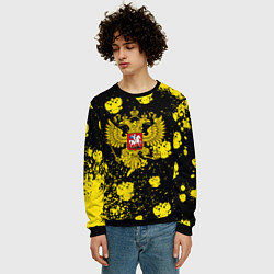Свитшот мужской Жёлтые краски герб, цвет: 3D-черный — фото 2