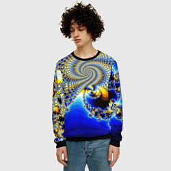 Свитшот мужской Фрактальный психоделики узор, цвет: 3D-черный — фото 2