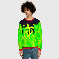 Свитшот мужской Doom кислотный огонь лого, цвет: 3D-красный — фото 2