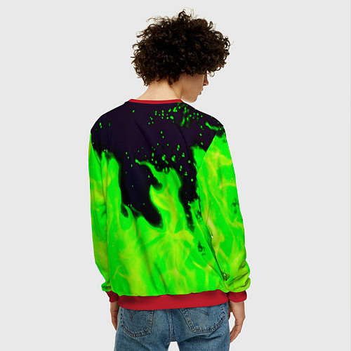 Мужской свитшот Doom кислотный огонь лого / 3D-Красный – фото 4