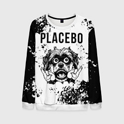 Свитшот мужской Placebo - рок пес, цвет: 3D-белый