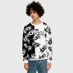 Свитшот мужской Death stranding 2 руки, цвет: 3D-белый — фото 2