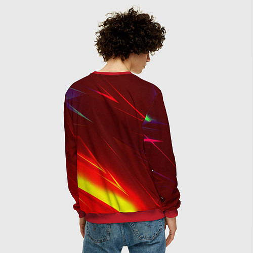 Мужской свитшот Чернобыль лайт стрипсы / 3D-Красный – фото 4